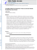 Cover page: Is healthy eating too expensive?: How low-income parents evaluate the cost of food