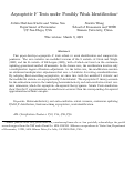 Cover page: Asymptotic F Tests under Possibly Weak Identification