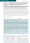 Cover page: Diffusion-weighted MRI Findings Predict Pathologic Response in Neoadjuvant Treatment of Breast Cancer: The ACRIN 6698 Multicenter Trial