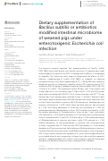 Cover page: Dietary supplementation of <i>Bacillus subtilis</i> or antibiotics modified intestinal microbiome of weaned pigs under enterotoxigenic <i>Escherichia coli</i> infection.