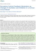 Cover page: Simulating Cortical Feedback Modulation as Changes in Excitation and Inhibition in a Cortical Circuit Model.