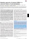 Cover page: Abundant expression of maternal siRNAs is a conserved feature of seed development