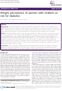 Cover page: Weight perceptions of parents with children at risk for diabetes