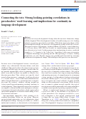 Cover page: Connecting the tots: Strong looking‐pointing correlations in preschoolers' word learning and implications for continuity in language development