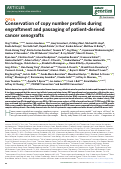 Cover page: Conservation of copy number profiles during engraftment and passaging of patient-derived cancer xenografts