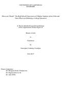 Cover page: Where do I Stand? The High School Experiences of Filipino Students in the 1990s and Their Effects on Obtaining a College Education