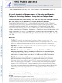 Cover page: A Rasch Analysis of Assessments of Morning and Evening Fatigue in Oncology Patients Using the Lee Fatigue Scale.