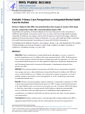 Cover page: Pediatric Primary Care Perspectives on Integrated Mental Health Care for Autism.