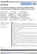 Cover page: The opioid use disorder core outcomes set (OUD-COS) for treatment research: findings from a Delphi consensus study.