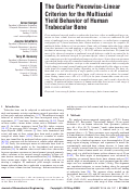 Cover page: The Quartic Piecewise-Linear Criterion for the Multiaxial Yield Behavior of Human Trabecular Bone