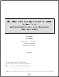 Cover page: Raising Low Pay in a High Income Economy:  The Economics of a San Francisco Minimum Wage