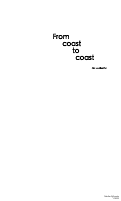 Cover page: From Coast to Coast