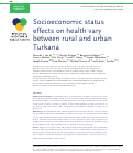 Cover page: Socioeconomic status effects on health vary between rural and urban Turkana