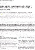 Cover page: Hydroxamic Acid-Based Histone Deacetylase (HDAC) Inhibitors Can Mediate Neuroprotection Independent of HDAC Inhibition