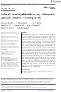 Cover page: Culturally adapting relational savoring: A therapeutic approach to improve relationship quality