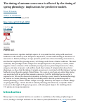 Cover page: The timing of autumn senescence is affected by the timing of spring phenology: implications for predictive models