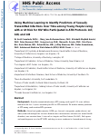 Cover page: Using Machine Learning to Identify Predictors of Sexually Transmitted Infections Over Time Among Young People Living With or at Risk for HIV Who Participated in ATN Protocols 147, 148, and 149