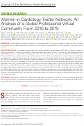 Cover page: Women in Cardiology Twitter Network: An Analysis of a Global Professional Virtual Community From 2016 to 2019.