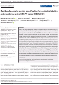 Cover page: Rapid and accurate species identification for ecological studies and monitoring using CRISPR‐based SHERLOCK