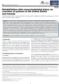 Cover page: Rehabilitation after musculoskeletal injury: an overview of systems in the United States and Canada.