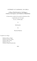 Cover page: A Phase Field Model for Cell Shapes : : Gamma-Convergence and Numerical Simulations