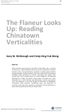 Cover page: The Flaneur Looks Up:  Reading Chinatown Verticalities