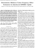 Cover page: Deterministic multiuser carrier-frequency offset estimation for interleaved OFDMA uplink