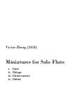 Cover page: Miniatures for Solo Flute