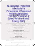 Cover page: An Innovative Framework to Evaluate the Performance of Connected Vehicle Applications: From the Perspective of Speed Variation-Based Entropy (SVE)