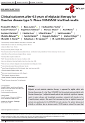 Cover page: Clinical outcomes after 4.5 years of eliglustat therapy for Gaucher disease type 1: Phase 3 ENGAGE trial final results