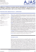 Cover page: Influence of dietary nonstructural carbohydrate concentration on growth performance and carcass characteristics of Holstein steers