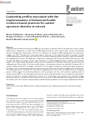 Cover page: Leadership profiles associated with the implementation of behavioral health evidence-based practices for autism spectrum disorder in schools