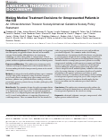 Cover page: Making Medical Treatment Decisions for Unrepresented Patients in the ICU. An Official American Thoracic Society/American Geriatrics Society Policy Statement