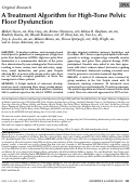 Cover page: A Treatment Algorithm for High-Tone Pelvic Floor Dysfunction.