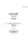 Cover page: A Latent Factor Model of Observed Activities