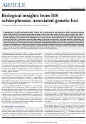 Cover page: Biological insights from 108 schizophrenia-associated genetic loci