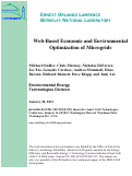 Cover page: Web-Based Economic and Environmental Optimization of Microgrids
