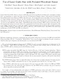 Cover page: Use of Laser Guide Star with Pyramid Wavefront Sensor