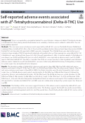 Cover page: Self-reported adverse events associated with ∆8-Tetrahydrocannabinol (Delta-8-THC) Use