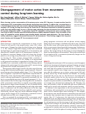 Cover page: Disengagement of motor cortex from movement control during long-term learning