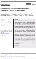 Cover page: Exploring civic behaviors amongst college students in a year of national unrest