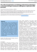 Cover page: The ethical implications of utilizing advertising techniques to increase biologic treatment willingness in patients with psoriasis