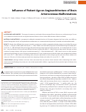 Cover page: Influence of Patient Age on Angioarchitecture of Brain Arteriovenous Malformations