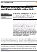 Cover page: Suppressing phase disproportionation in quasi-2D perovskite light-emitting diodes