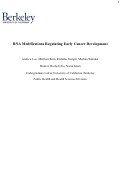 Cover page of RNA Modifications Regulating Early Cancer Development