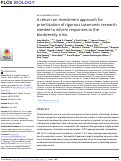 Cover page: A return-on-investment approach for prioritization of rigorous taxonomic research needed to inform responses to the biodiversity crisis