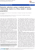 Cover page: Genomic selection using a realized genomic relationship matrix in a Pinus taeda L. cloned population