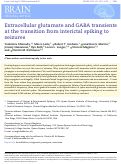 Cover page: Extracellular glutamate and GABA transients at the transition from interictal spiking to seizures.