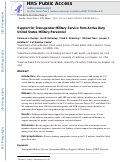 Cover page of Support for Transgender Military Service from Active Duty United States Military Personnel.