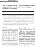 Cover page: Levels of Cognitive Control: A Functional Magnetic Resonance Imaging-Based Test of an RDoC Domain Across Bipolar Disorder and Schizophrenia